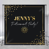 Lofaris Gold Black Personalized Retirement Party Backdrop